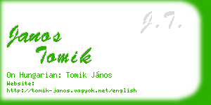 janos tomik business card