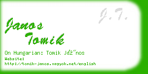 janos tomik business card